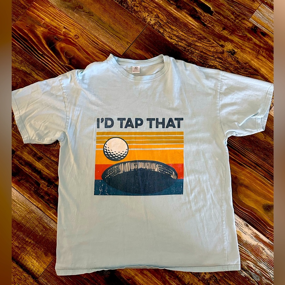 Men’s funny “I’d tap that” golf tshirt. XL